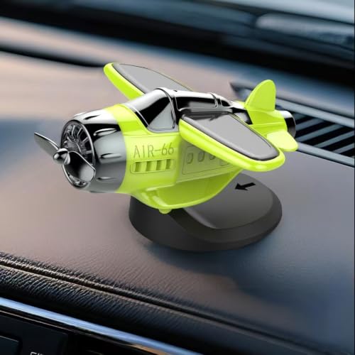 Image of A solar-powered, quiet-rotation car ornament relieves fatigue, boosts alertness, and adds driving fun. Suitable for all cars, offices, and homes. Perfect for any sunny spot (green1)