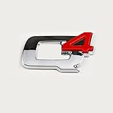R timer Q4 Insigne de Voiture en 3D pour Alfa Romeo Badge Autocollant en D'emblème Emblème Voiture Imperméable,Accessoire de Décoration,Silver Q4