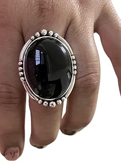 Black Onyx Gemstone 925 Sterling Silver Rings, Wedding Rings, Engagement Rings, Gemstone Rings, Statement Ring For Women, Victorian Style Ring, Handmade Boho Ring, Large Ring, Gift For Her