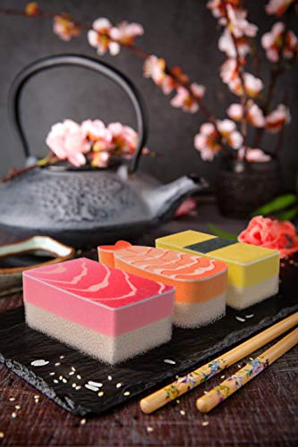 Image of Genuine Fred WASHABI Sponges, Set of 3, Sushi Assortment
