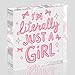 Pink Room Decor, Inspirational Gifts for Women, Coquette Aesthetic Bow Dorm Decoration, Office Decor for Women, Acrylic Office Desk Accessories Apartment Decoration-I'm Literally Just A Girl