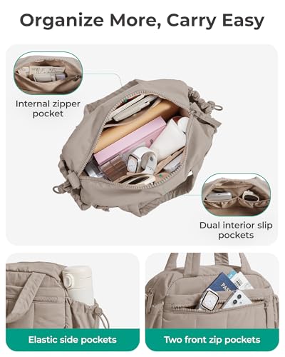 Image of BAGSMART Gym Bag for Women, Duffle Bag for Travel with Wet Pocket, Lightweight Carry on Weekender Duffel, Water Resistant