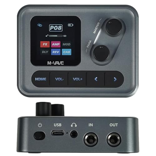 M-VAVE Pocket AMP Multi Effects Pedal for Guitar & Bass,80 Presets,6 Effects Modules,IR Cabinet...