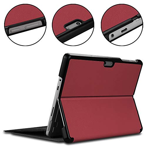 Logement sac case Microsoft Surface Go texture Custer haut de gamme bordeaux - 4