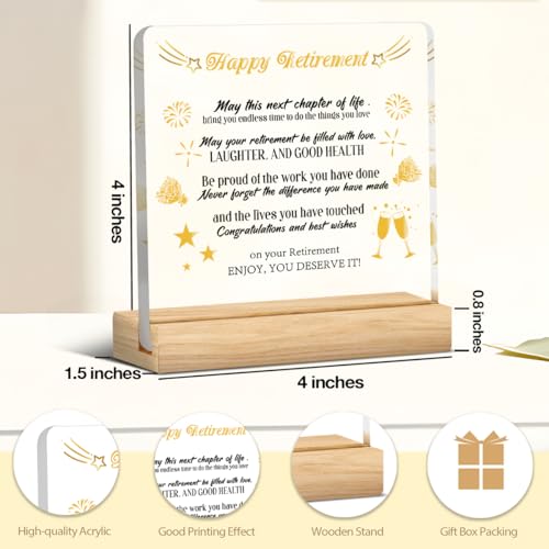 Image of Acrylic decoration Retirement Gifts for Women /Men, Happy Acrylic Retirement Gifts,Happiness Gag Gift for Retirees-retire gift for retired cadre worker Coworker Teacher Nurse Boss