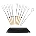 Ecloud Shop Marshmallow Roasting zestaw 8 pałeczek do grilla ze stali nierdzewnej – idealne widelce do hot dogów, wyciągane do 32 cali długości – 2 sztuki bezpłatnych pałeczek do grilla ze stali nierdzewnej 304