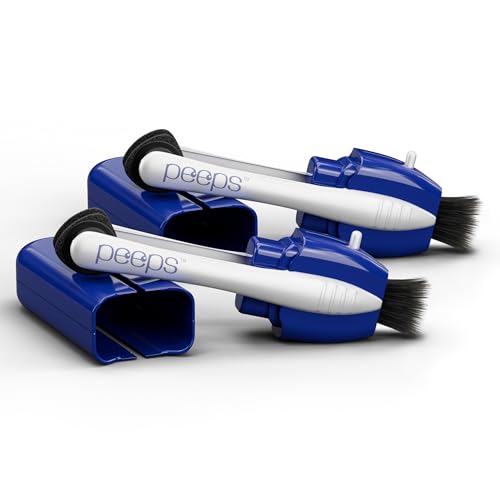 Image of CarbonKlean Peeps Glasses Cleaner - for Eyeglasses, Reading Glasses, and More - Lens Cleaner with Carbon Microfiber Tech - Injected Blue - 2 Count