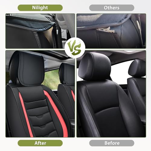 Nilight SEAT-05 Car Seat Covers Custom Fit 2008-2024 Toyota Tundra Double Cab Crewmax Cab Waterproof Leather Cushion Full Set thumb #6