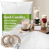 Sukh Sand Candles and Wicks - 450G(0.99lb) White Candle Sand with Wick Refillable Candle Wax for Weddings, Dating, Halloween, Christmas