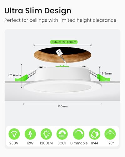 Spot LED 12W 1200LM extra plat avec intensité variable 3CCT