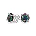Produktbild 1 CTW Round Black Mystic Regenbogen Zirkonia Solitaire CZ-Bolzen-Ohrringe 925 Sterling Silber 5mm
