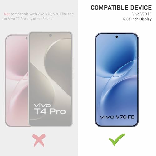 Image of SupCares Tempered Glass for Vivo V70 FE (6.83 Inch) With Installation Kit | 9H Edge to Edge Screen Protector | Black