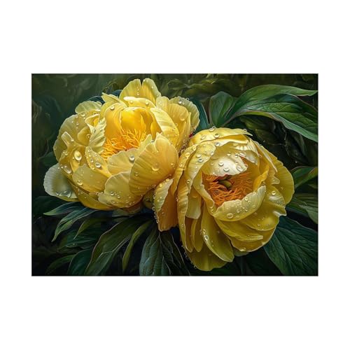 Tableau decoration murale peinture vegetale moderne 70x90cm WODJEM