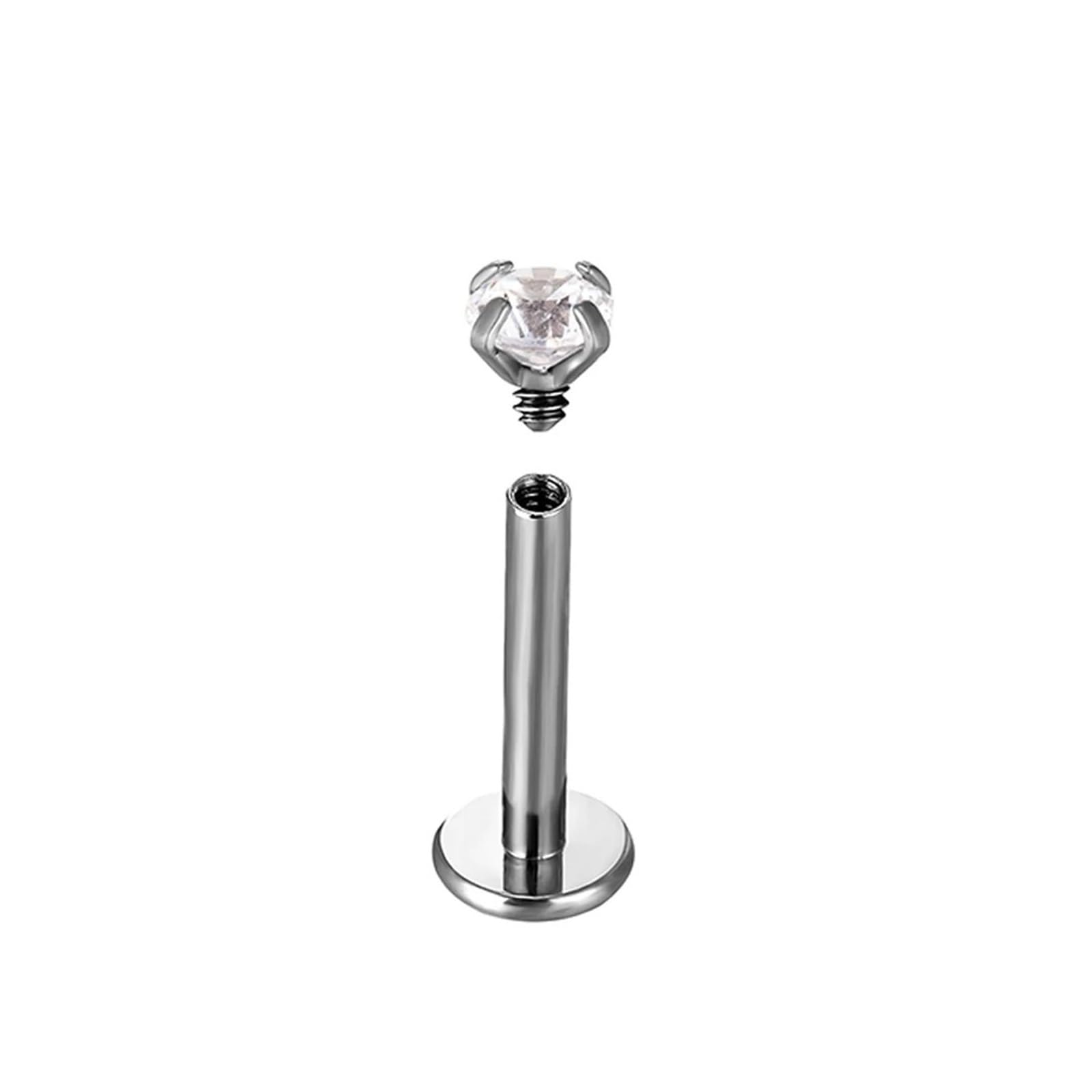 2/10 sztuk G23 ASTM F136 tytanu wewnętrznie gwint Piercing wargi nos Stud Labret zestaw kolczyków Tragus spiralna chrząstka biżuteria do ciała(1.2x8x4x4mm,10pcs Black)