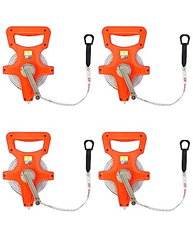 Qwork Metro A Nastro In Fibra Di Vetro Da 1,27 Mm X 30 M, Misura A Doppio Lato A Bobina Aperta Da Ingegnere, Arancione-image