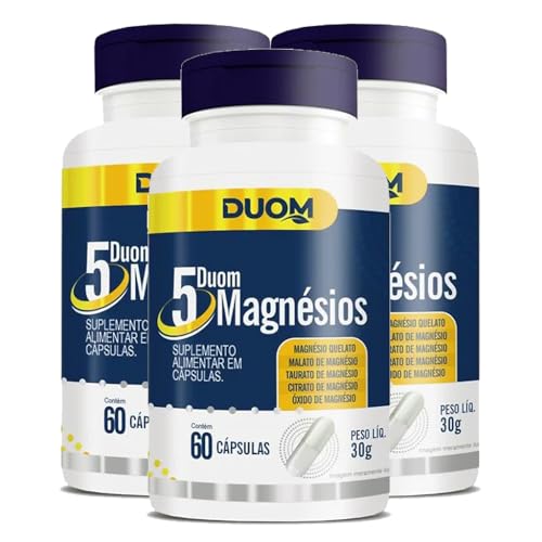 5 Magnésios 60 cps Duom | Kit 3 Frascos