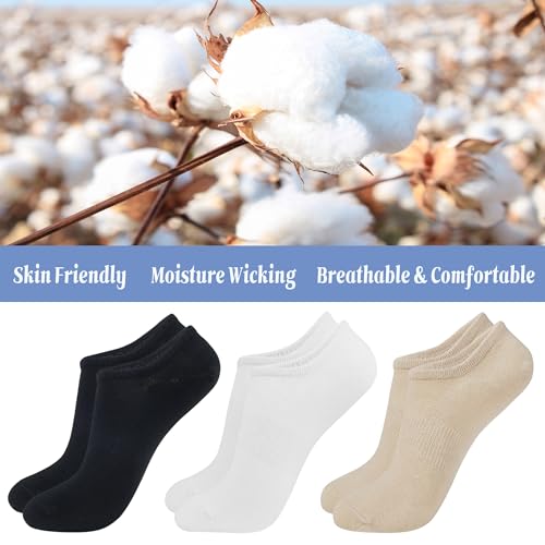 YEJIMONG Women’s No Show Socks 6 Pairs Non Slip Grip Cotton Invisible Low Cut Ankle Socks for Women 6