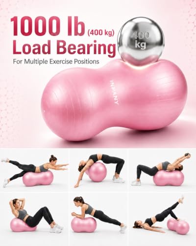 Image of INPANY Peanut Ball - Anti Burst Exercise Ball for Labor Birthing, Physical Therapy for Kids, Core Strength, Flexible Seating, Home & Gym Fintness, Sensory Chair Wiggle Seat for Boys and Girls