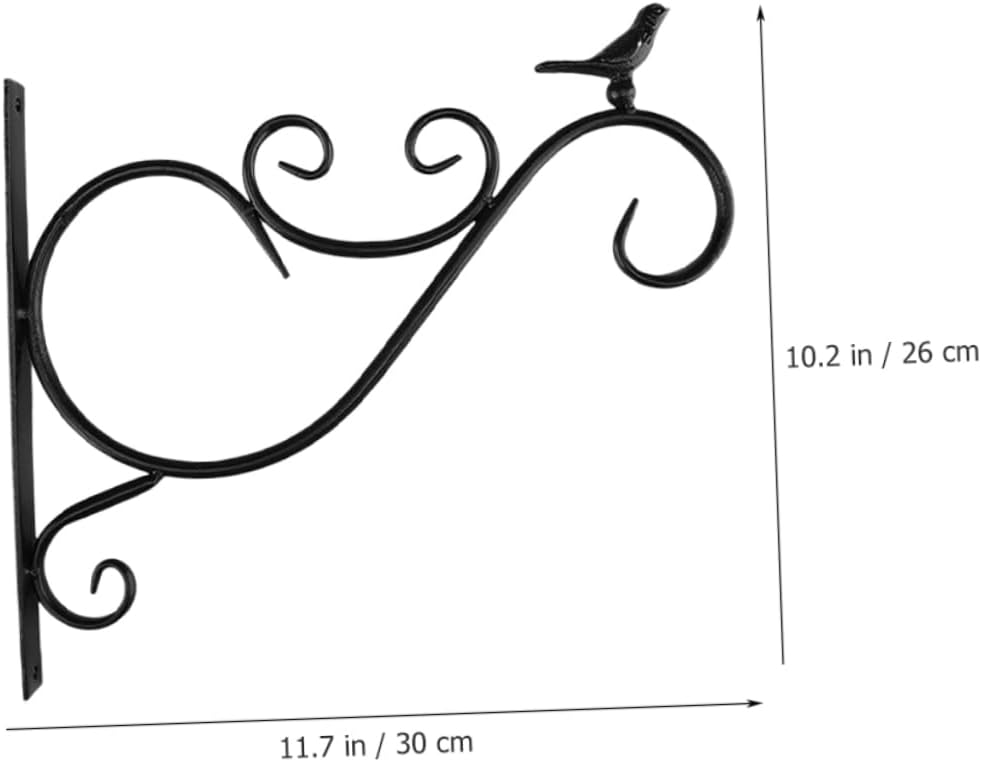 VICASKY 2-Pack European Style Wall Mount Hanging Planter Bracket for Outdoor Plant Baskets Metal Plant Hanger Heavy Duty Support for Garden Decor