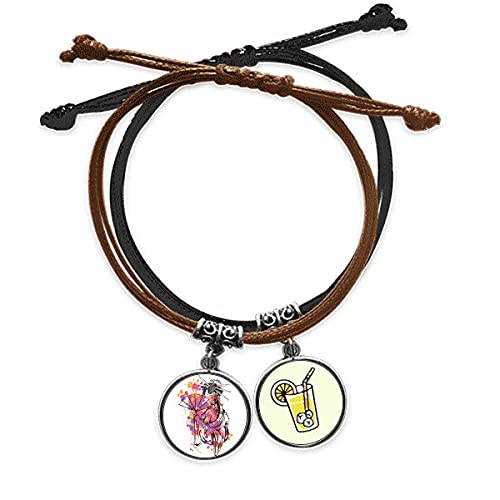 Bracelet fait main Geisha en corde et cuir, cadeau culture japonaise