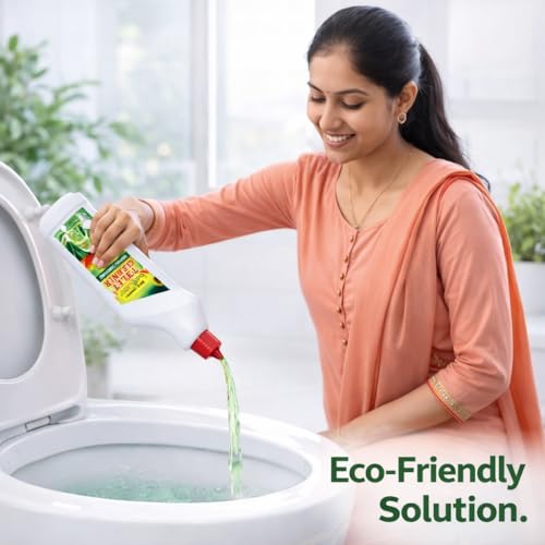 Image of Ecoclean Organic Toilet Cleaner 500ml - Good for septic system | Citrus Smell, Eco Friendly, Bio enzyme, Natural Toilet Cleaner
