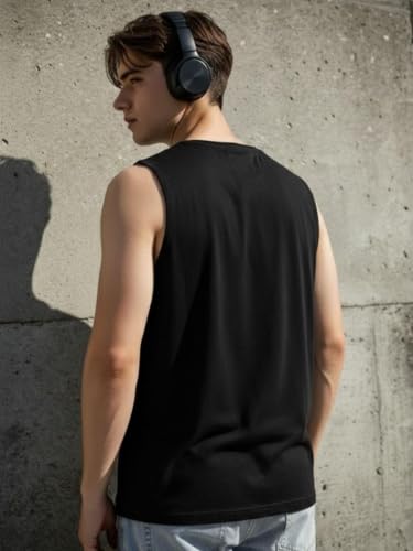 Image of Rigo Stylish Cotton Printed Vest for Men | Round Neck,Regular Fit, Sleeveless T-Shirt Vest for Men | Casual Innerwear Sando for Men & Boys - Perfect for Workouts Gym, Vacations, and Beaches