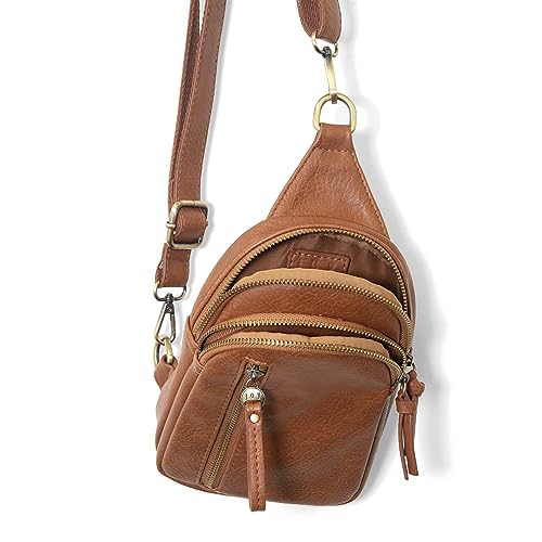 Image of Joy Susan Skyler Sling Bag: Vegan Leather, Zippered Closure, Brass Plated Hardware