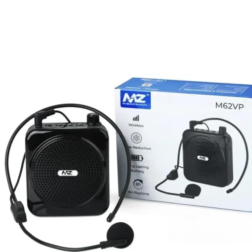 Image of MZ Portable Voice Amplifier with Wired Headset Microphone, Bluetooth PA Speaker with USB and SD Card Input for Teaching, Classroom, Training, Yoga & Meetings