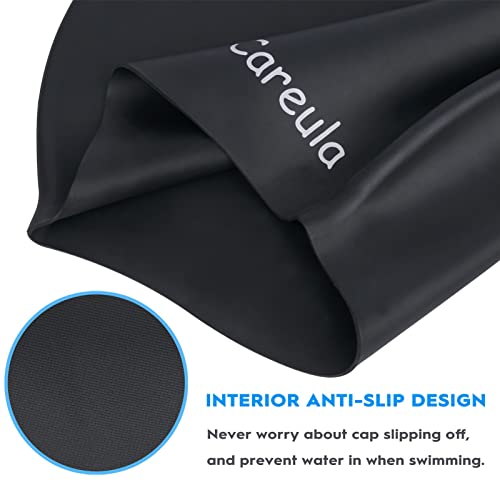 2 Pack Kids Swim Cap For Long Hair, Large Silicone Waterproof Swimming Cap For Age 3-15 Kids Girls Boys Toddler Children Youth Teen, Swim Hat For Braids And Dreadlocks, Keep Hair Dry #TOP1