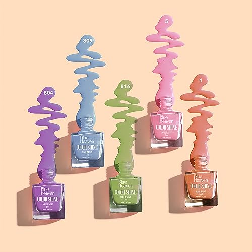 Image of Blue Heaven Color Shine Nail Polish Set for Women | Pack of 10| Glossy Finish | Quick Drying | Long Lasting Nail Polish for Women | Chip Free Nail Paint | Gift Set for Women|Summer Sorbet, 25ml