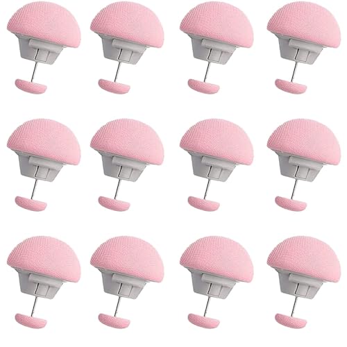Image of DIVOX Duvet Clips Mushroom Cover Pins Cotton Quilt Fixer Duvet Fasteners Grippers Anti-Movement Bed Clamps Sheet Holder for Socks Curtains Cove Fixing Clips (Pink, 12)