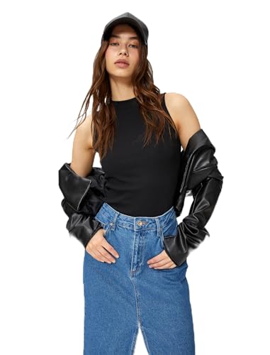 Débardeur basique côtelé Koton sans manches pour femme en coton stretch