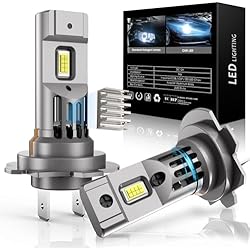 Lamparas Neon Amazon JOSHF Bombilla H7 Led 2024 Faro Actualizado para Coche y Moto, CSP 110W 30000LM 700% Brillo 6500K Blanco, Recambio para Bombillas Halógena, 1:1 Mini Led H7, DC12V(2Bombillas)