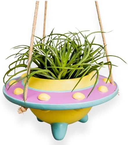 Original Earthlings UFO Hanging Plant Pot - Friendly Alien Room D...