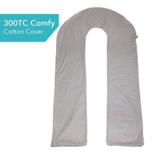 Image of Meiz Full Pregnancy Pillow Cover - Body Pillow Case - 300TC Comfy Maternity Pillowcase - Fit 65 inch x 31 inch Pillow - King Size (Grey)