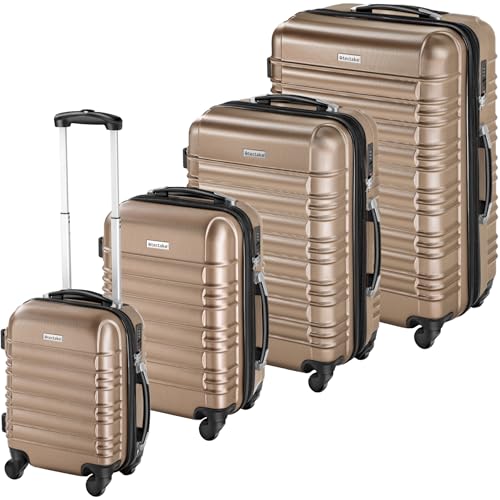 tectake® Set de Valise de Voyage 4 Tailles Valise Grande Taille Valises Cabine Petite Valises Sacs de Voyage Maternité ABS avec Roulettes Pivotantes 360°...