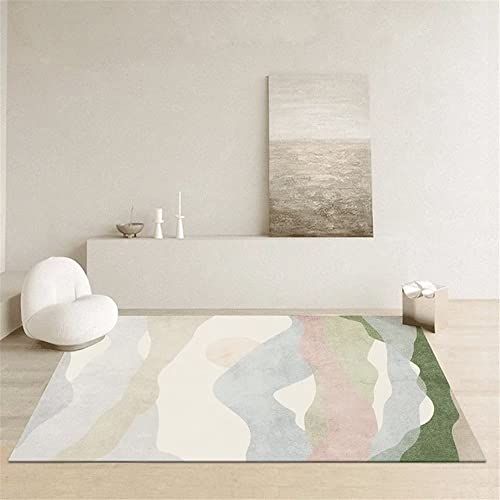 Alfombras Salon Alfombra Habitación Alfombra De Sala De Estar Alfombra De Patrón De Rayas Abstractas Verde Dormitorio Lavable 40X60Cm Alfombra Niños Verde Cover