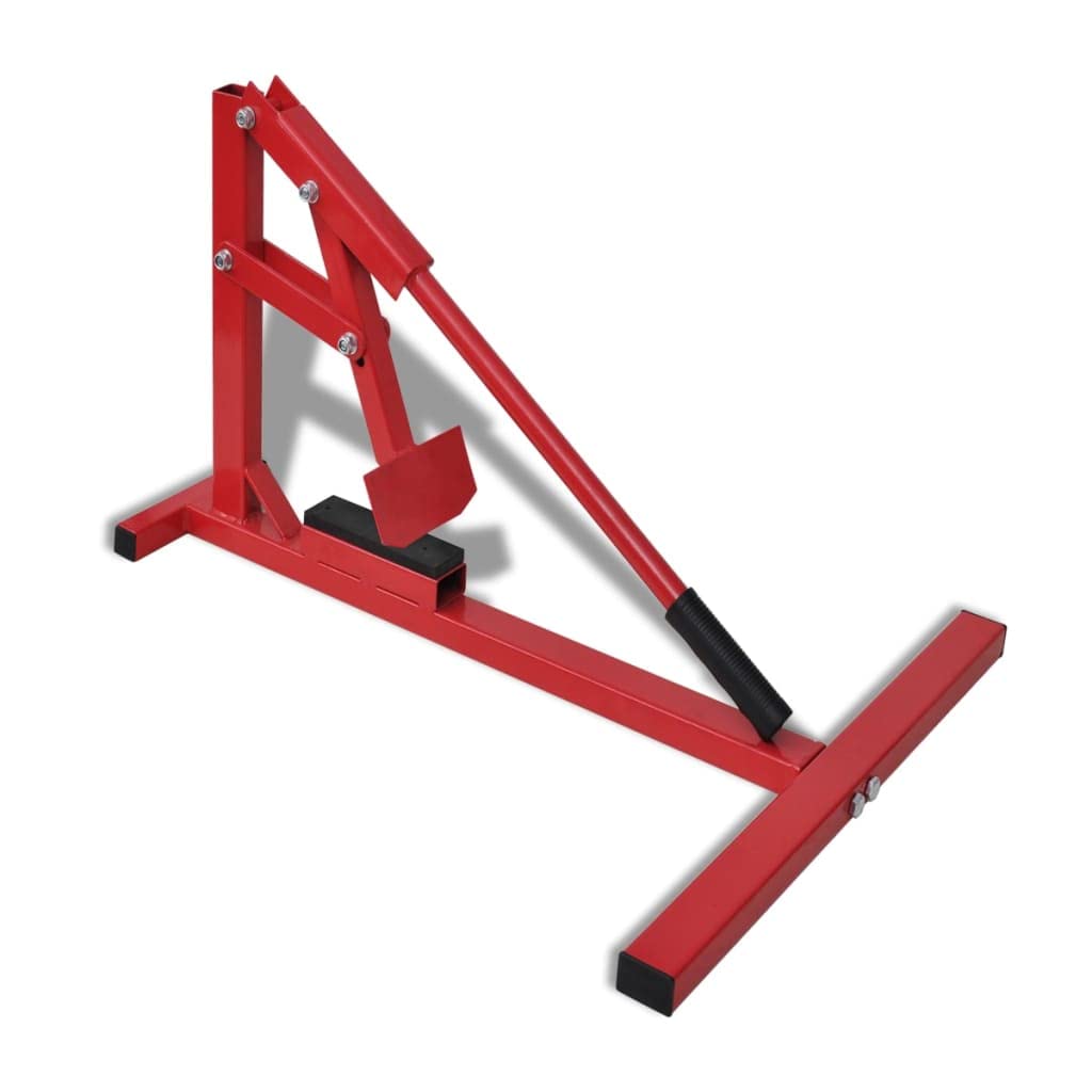 Desmontador de neumáticos de motocicleta de acero portátil para neumáticos de 15 a 18 pulgadas, color rojo, diseño compacto, asa, protección de llantas, cambio de rueda, adaptador de presión