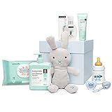 Completa canastilla perfecta para regalar con cosmética y básicos para el bebé; Incluye oso de peluche