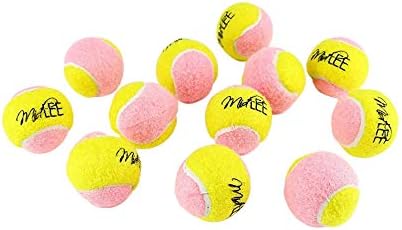 Midlee X-Small Dog Tennis Balls 1.5" Pack of 12 (Pink/Yellow, 1.5 inch)