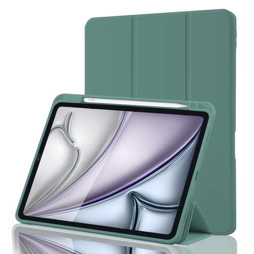 Cover per iPad Air 11 M4/M3/M2, Air 5a/4a Gen 10,9 Custodia Case Bianco | Portapenne Bumper TPU Morbido Retro Trasparente Supporto Sottile Antiurto Cover per iPad Air 11 M4/M3/M2, Air 5a/4a Gen 10,9 Custodia Case Bianco | Portapenne Bumper TPU Morbido Retro Trasparente Supporto Sottile Antiurto
