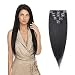 Clip in 100% Remy Human Hair Extensions 10"-24" Grade 7A Quality Full Head 8pcs 18clips Short Soft Silky Straight for Women Fashion 10" / 10 inch 70g , #1 Jet Black
