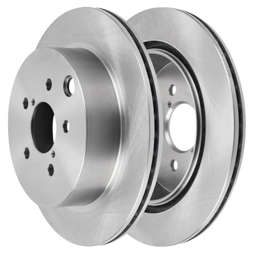Image of Detroit Axle - 2.0L Rear Brake Kit for 2014-2018 Subaru Forester [Vented], 2015 2016 2017 Disc Brake Rotors Ceramic Brakes Pads with Hardware Replacement : 10.94 inch inch Rotors