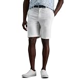 Haggar Men's Cool 18 Pro Straight Fit Stretch Solid Flat Front Short, white, 42