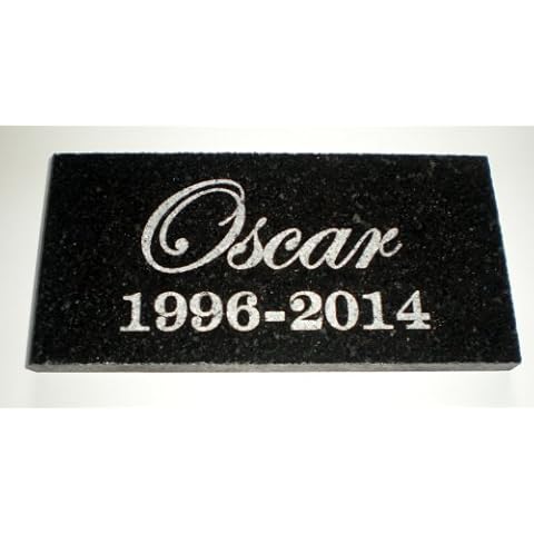 The X Bay, Name & Date Pet Memorial Granite Ornament Grave Marker Stone No border model, 6in X 3in Cover