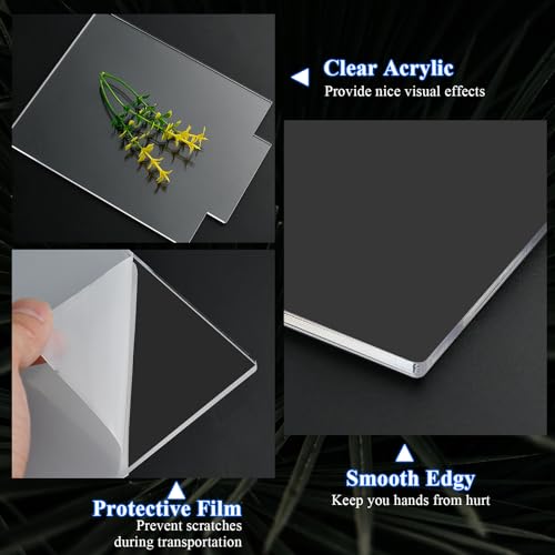 Image of 10Pcs Acrylic Sheet for Light Base, 4mm Clear Acrylic Sheet for Table Sign, Clear Acrylic Square Blank for LED Light Base, Signs, Laser Cutting Engraving Painting Drawing (5 inch x 5.82 inch 0.15 inch)