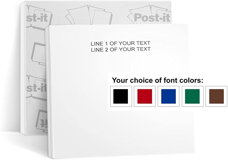 Custom 3x3 Post-It Notes - 6 Pads of 50 Sheets - Printed in The USA