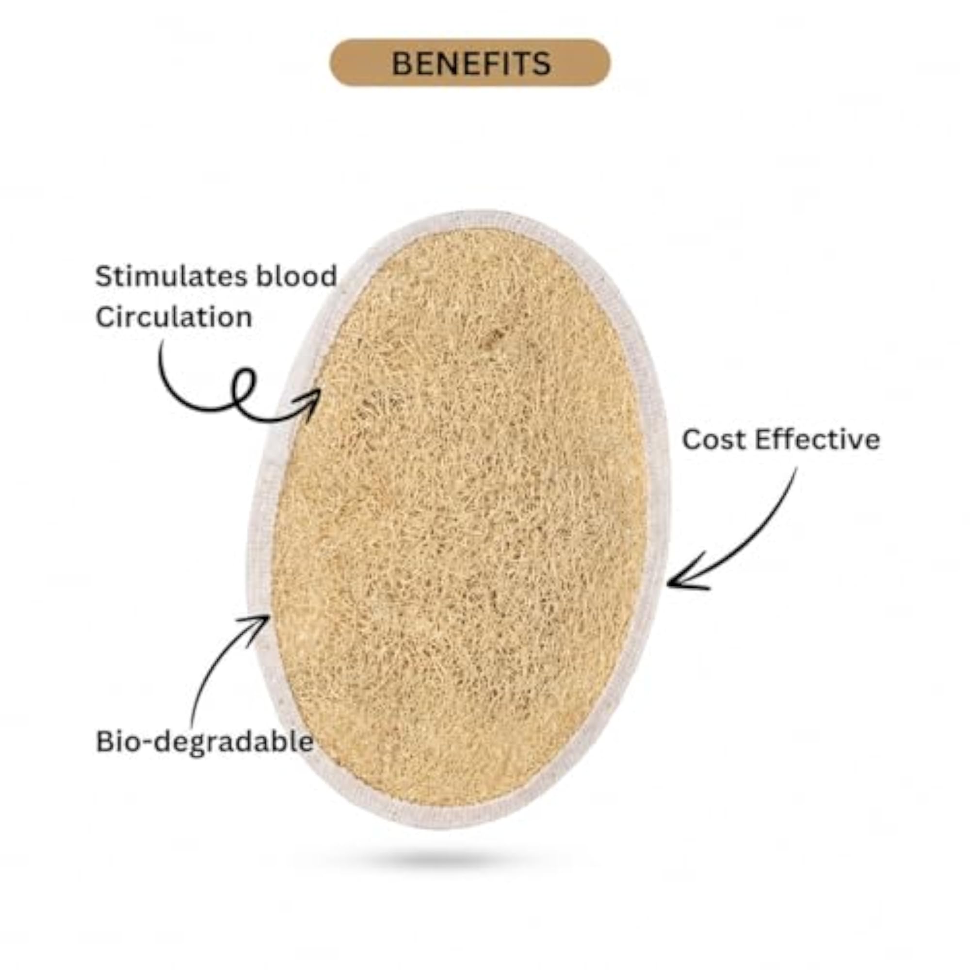 Natural Oval Loofah Scrubber for Bathing, Pack of 8