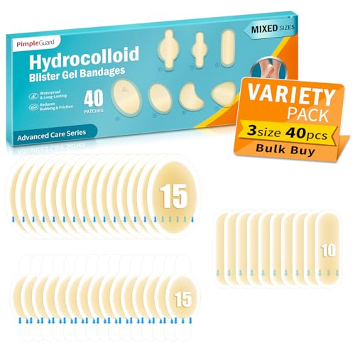 40PCS Tiritas Ampollas Apósitos para Ampollas Surtido Vendas Adhesivos Impermeables Apósitos Hidrocoloides Prevención De Ampollas En Pies Dedos Y Talones