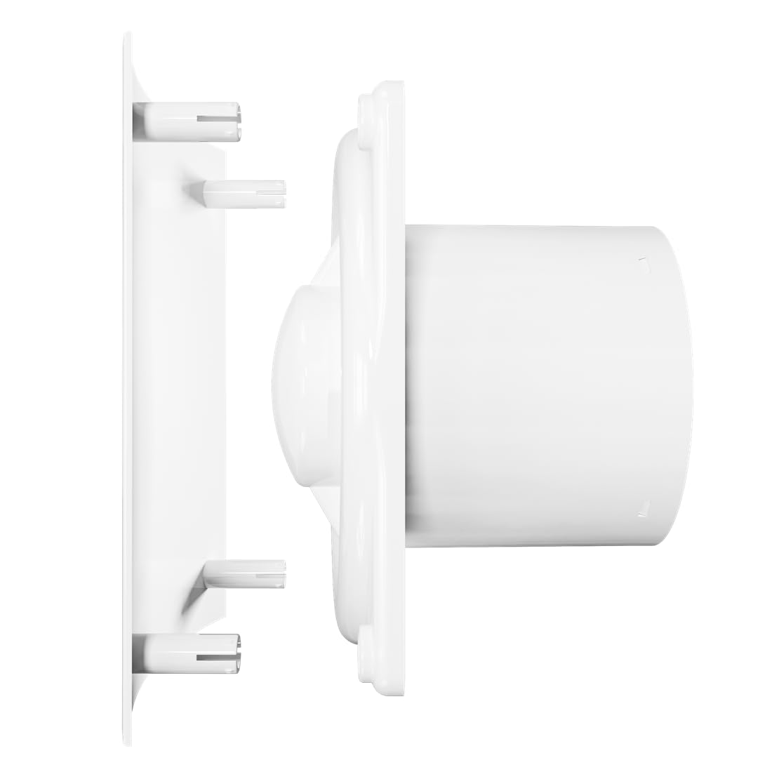 Vlano Badlüfter UNO Vent 100 TH Abluftlüfter mit Feuchtigkeitssensor, Nachlauffunktion, Rückschlagklappe, 100 mm, 90 m³/h, 25 dB, Weiß